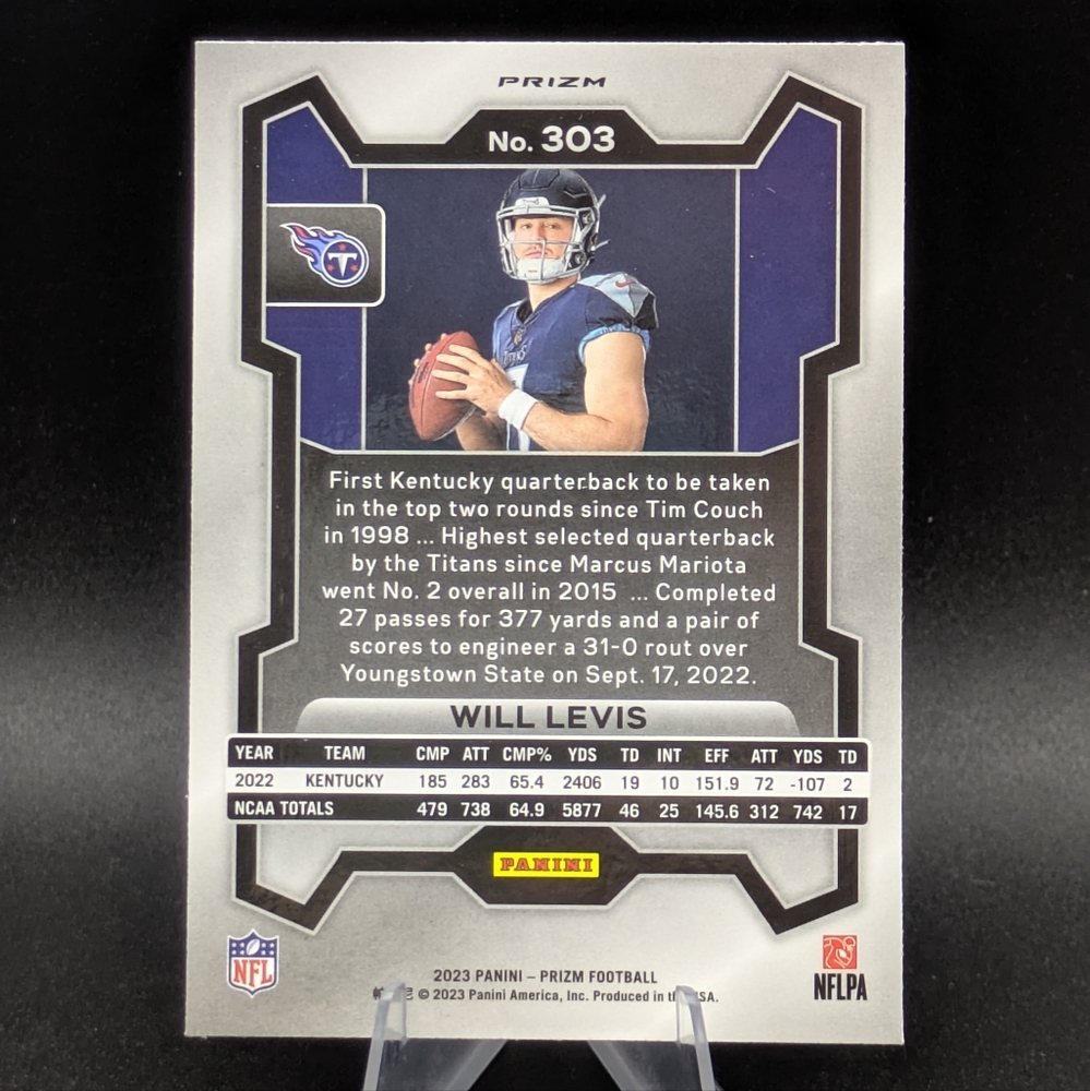 2023 Panini Prizm Rookie Variation Silver Prizm Will Levis #303 Rookie Titans RC - Picture 4 of 6